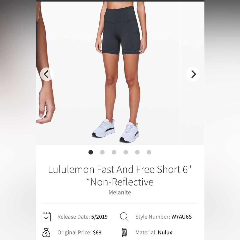 Lululemon Fast and Free 6 inch Shorts